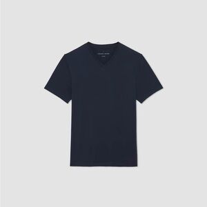 Everlane Mens Organic Tee Blue Cotton V-Neck T-Shirt Classic Fit Short Sleeve